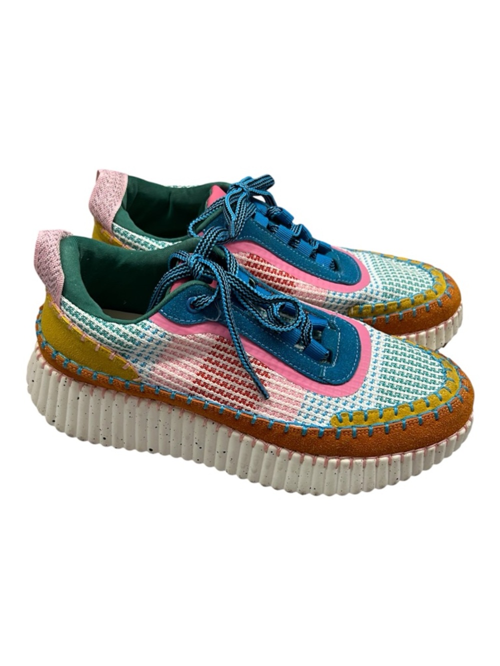 Gelato Stella Platform Sneakers Multi- Colored Patchwork Size 8
